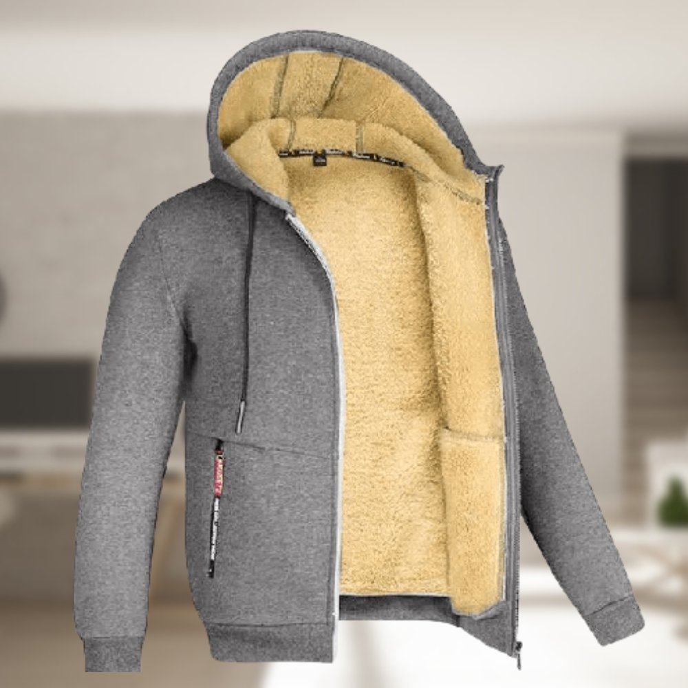 Winter Hoodie | Sherpa Fleece | Zip-Up Hoodie Jacket | Men's Clothing-Grace Aura