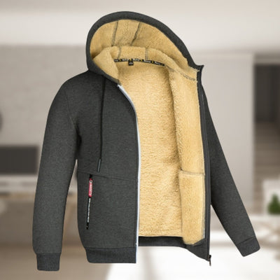 Winter Hoodie | Sherpa Fleece | Zip-Up Hoodie Jacket | Men's Clothing-Grace Aura