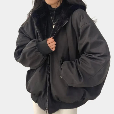 Winter Jacket | Hooded | Fur Lined | Oversized Jacket | Womens Winter Coats and Jackets-Grace Aura