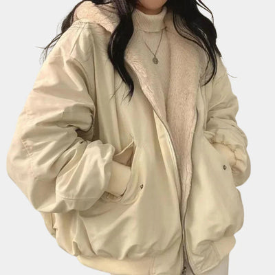 Winter Jacket | Hooded | Fur Lined | Oversized Jacket | Womens Winter Coats and Jackets-Grace Aura