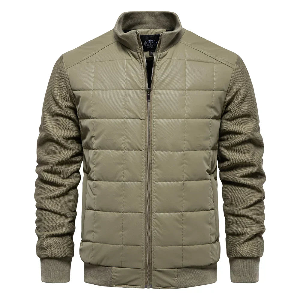 Winter Jacket - Men's Thin Zip-Up Quilted Autumn Winter Jacket-Grace Aura