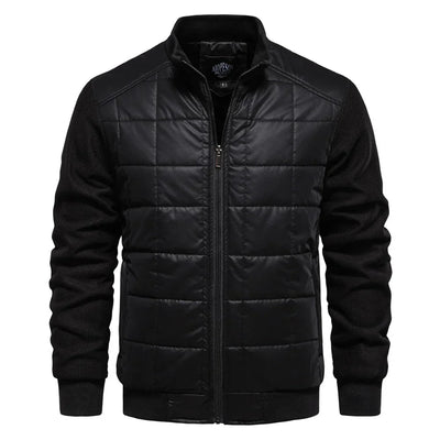 Winter Jacket - Men's Thin Zip-Up Quilted Autumn Winter Jacket-Grace Aura