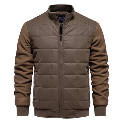 Winter Jacket - Men's Thin Zip-Up Quilted Autumn Winter Jacket-Grace Aura