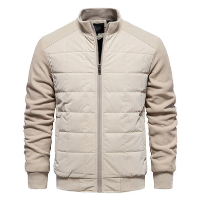 Winter Jacket - Men's Thin Zip-Up Quilted Autumn Winter Jacket-Grace Aura