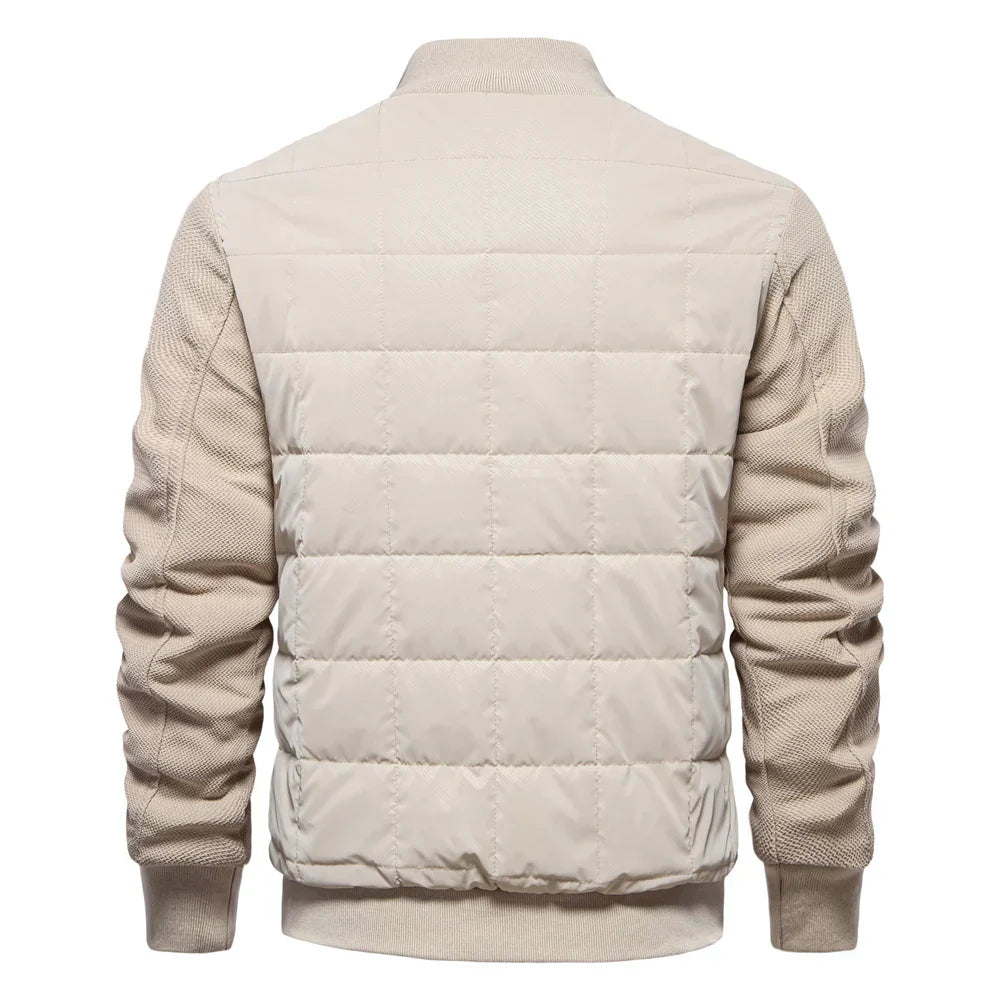 Winter Jacket - Men's Thin Zip-Up Quilted Autumn Winter Jacket-Grace Aura