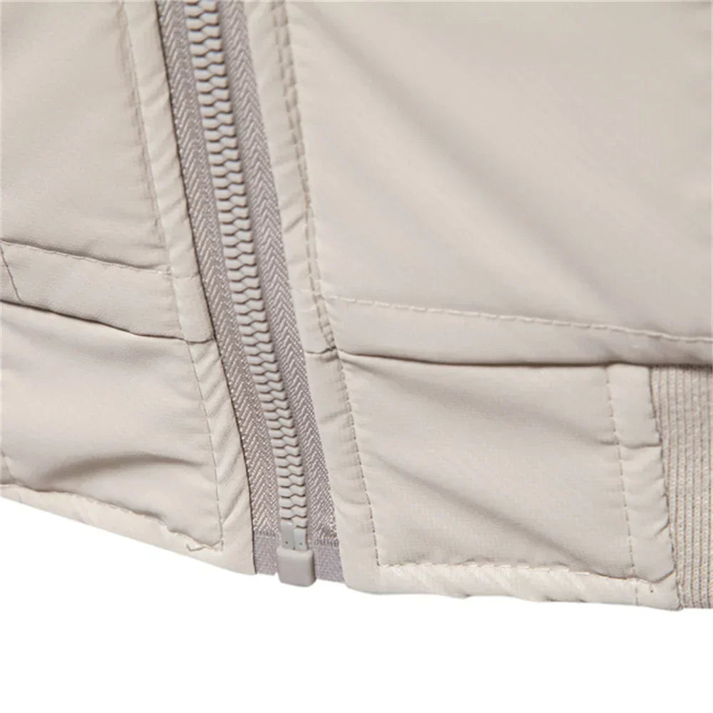 Winter Jacket - Men's Thin Zip-Up Quilted Autumn Winter Jacket-Grace Aura