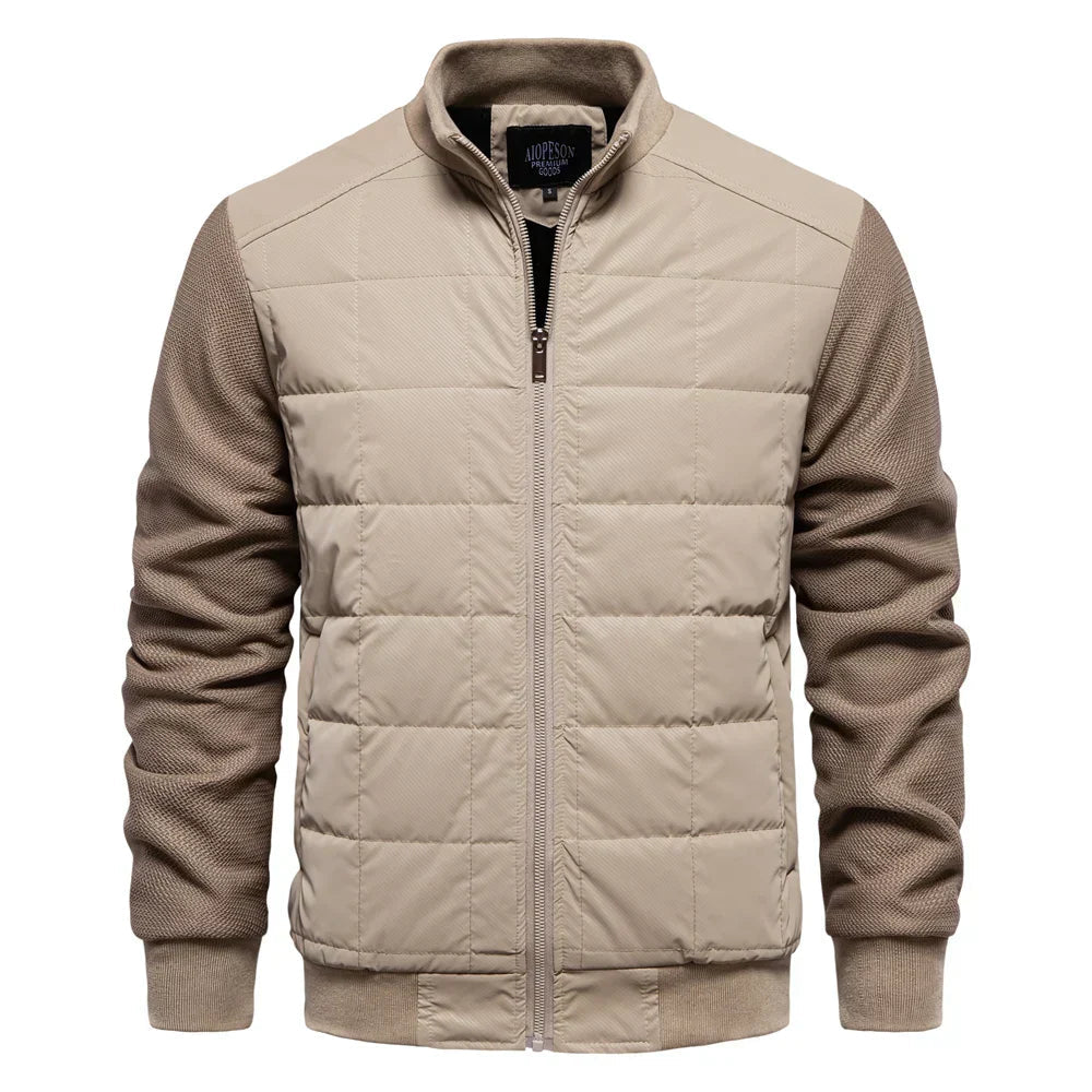 Winter Jacket - Men's Thin Zip-Up Quilted Autumn Winter Jacket-Grace Aura