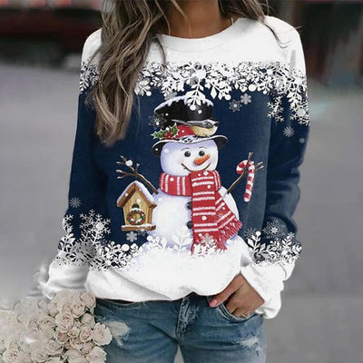 Women's Christmas Sweater - Loose Fit - Crew neck - Xmas Pullover - Ladies Christmas Sweatshirts -Grace Aura