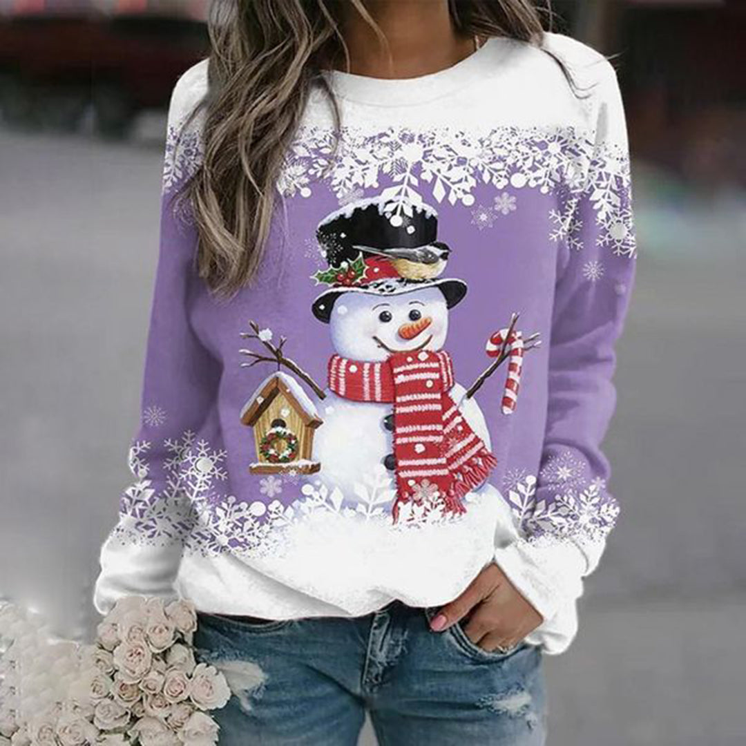 Women's Christmas Sweater - Loose Fit - Crew neck - Xmas Pullover - Ladies Christmas Sweatshirts -Grace Aura