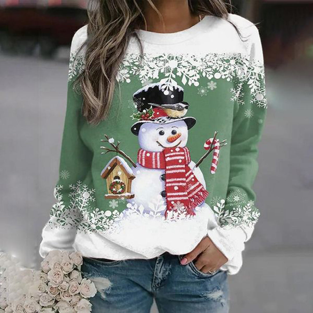 Women's Christmas Sweater - Loose Fit - Crew neck - Xmas Pullover - Ladies Christmas Sweatshirts -Grace Aura