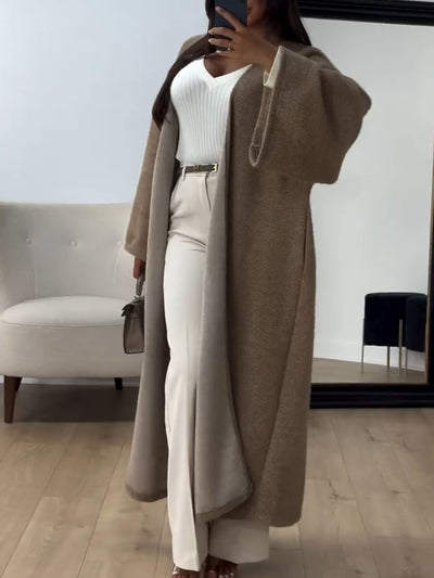 Women's Coatigan - Oversized Long Open Front Cardigan Coat-Grace Aura