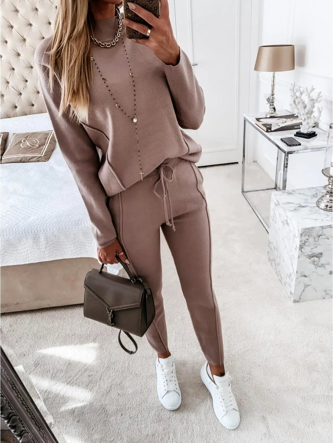 Women's Jogger Set - Loose Fit - Drawstring - Two-Piece Set - Sweatsuit-Grace Aura