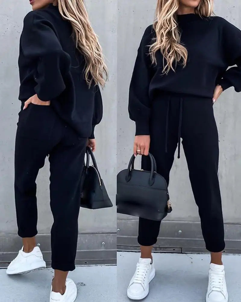 Women's Jogger Set - Loose Fit - Drawstring - Two-Piece Set - Sweatsuit-Grace Aura