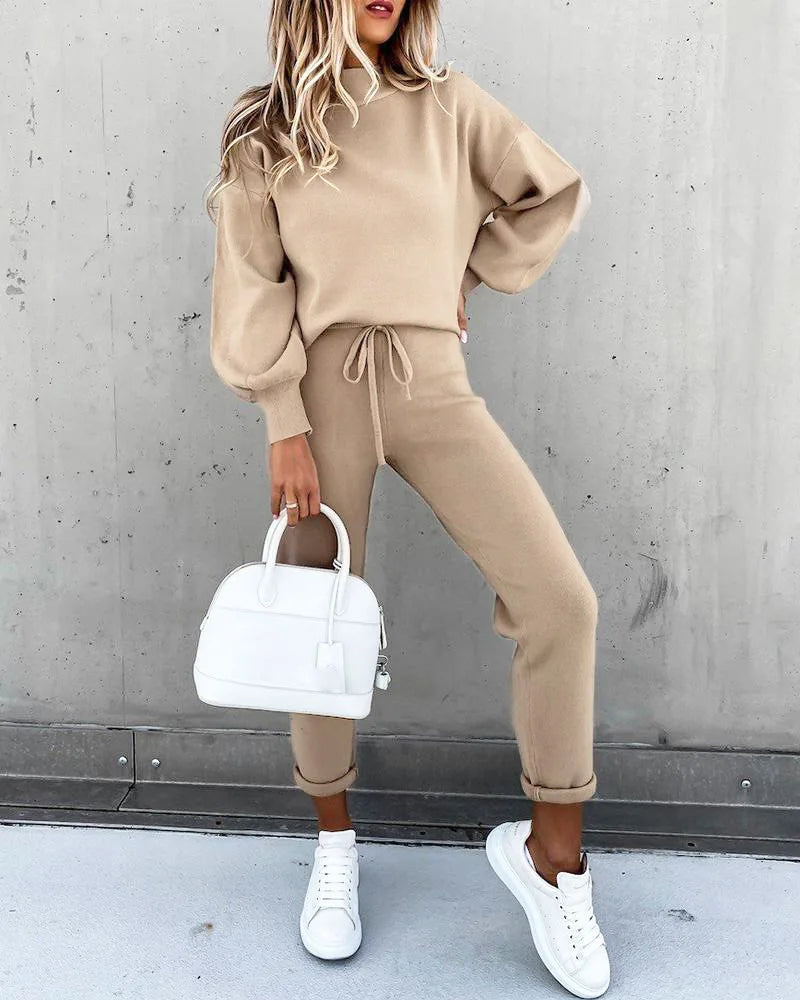 Women's Jogger Set - Loose Fit - Drawstring - Two-Piece Set - Sweatsuit-Grace Aura