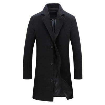 Wool Coat | Long | Single Breasted | Winter Coat | Wool Trench Coats for Men-Grace Aura