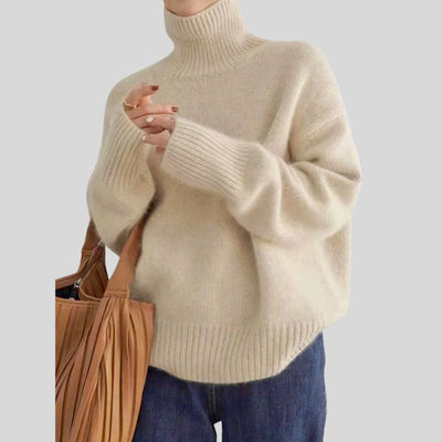 Wool Sweater | Loose Fit | Turtleneck | Knitted Sweater | Women's Winter Clothes-Grace Aura